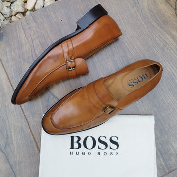Sapato Social Masculino Boss Caramelo