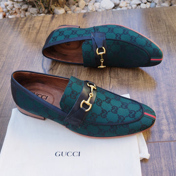 Mocassim Gucci Verde em Tecido